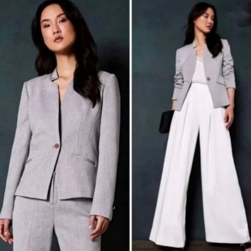 Ted Baker Daizi stitch detail Gray Blazer